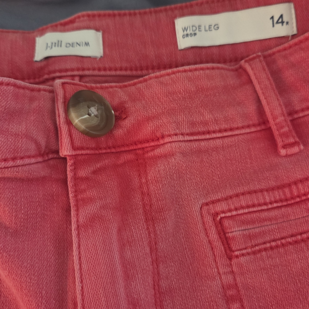 J. Jill Coral Pink Wide Leg Crop Jeans